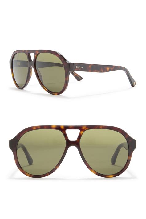 gucci 56mm round aviator sunglasses|Gucci havana sunglasses men's.